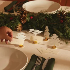 Alessi Lesezeichen Barkplace Tree Metall Weis / 4Er-Set Weihnachtsbaume Aus Stahl - H 4 Cm - Gold - Weis Best