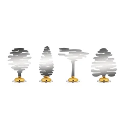 Alessi Lesezeichen Barkplace Tree Silber Metall / 4Er-Set Weihnachtsbaume Aus Stahl - H 4 Cm - Gold - Stahl New