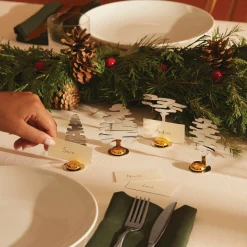 Alessi Lesezeichen Barkplace Tree Silber Metall / 4Er-Set Weihnachtsbaume Aus Stahl - H 4 Cm - Gold - Stahl New