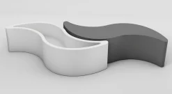 Slide Leuchtende Bank Wave Plastikmaterial Fur Innen - Weis Best