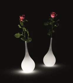 MyYour Leuchtende Vase Ampoule Plastikmaterial / H 35 Cm - Rgb-Led, Kabellos - Outdoor-Version - Weis Hot