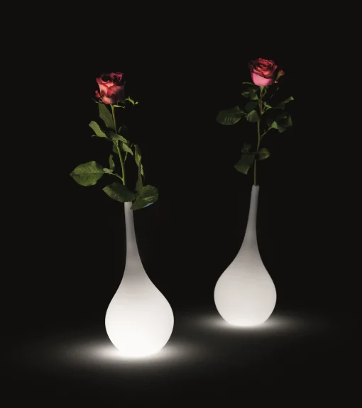 MyYour Leuchtende Vase Ampoule Plastikmaterial / H 35 Cm - Rgb-Led, Kabellos - Outdoor-Version - Weis Hot