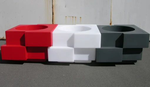 Slide Leuchtender Blumentopf Cubic Yo Lumineux Plastikmaterial- Weis Sale