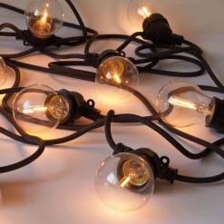 Seletti Lichtgirlande Im Freien Bella Vista Clear Led Glas Plastikmaterial / Fur Außen - Glühbirnen-Look - Schwarz Fashion
