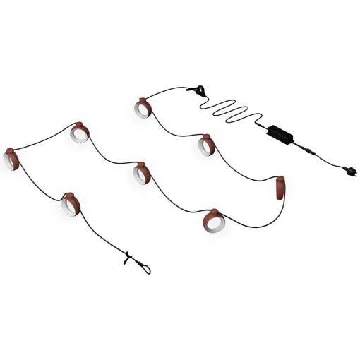 Fermob Lichtgirlande Im Freien Hoop Led Plastikmaterial Rot Led / 12 Meter / Bluetooth - Okkerrot Fashion