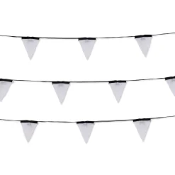 Seletti Lichtgirlande Im Freien Sagra Led Textil Weis Schwarz Led / 6 Stoffwimpel - Fur Haus Und Garten - Schwarz - Weis Outlet