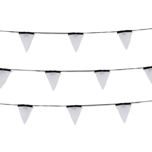 Seletti Lichtgirlande Im Freien Sagra Led Textil Weis Schwarz Led / 6 Stoffwimpel - Fur Haus Und Garten - Schwarz - Weis Outlet