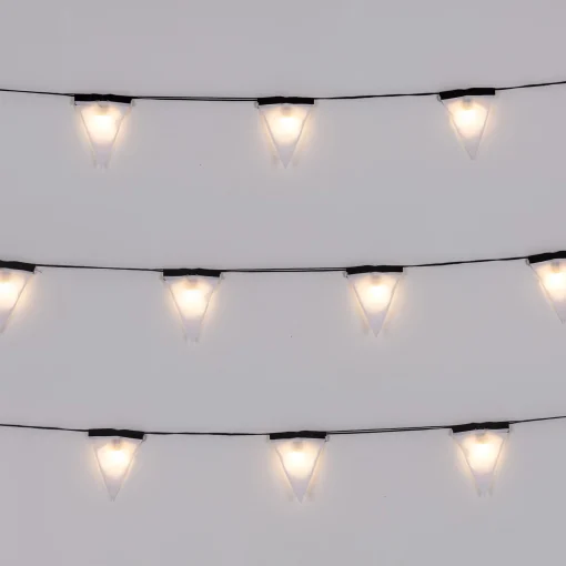 Seletti Lichtgirlande Im Freien Sagra Led Textil Weis Schwarz Led / 6 Stoffwimpel - Fur Haus Und Garten - Schwarz - Weis Outlet