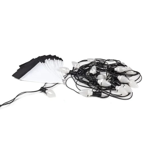 Seletti Lichtgirlande Im Freien Sagra Led Textil Weis Schwarz Led / 6 Stoffwimpel - Fur Haus Und Garten - Schwarz - Weis Outlet