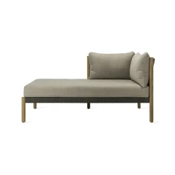 Vincent Sheppard Liege Außenbereich Lento Modular Right Textil Grau Holz Natur / L 166 Cm - Handgeflochtenes Polypropylenseil - Dunkelgrau - Gris Stone - Teak/ Natur Online