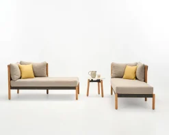 Vincent Sheppard Liege Außenbereich Lento Modular Right Textil Grau Holz Natur / L 166 Cm - Handgeflochtenes Polypropylenseil - Dunkelgrau - Gris Stone - Teak/ Natur Online