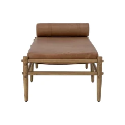 Bloomingville Liege Aysia Leder Holz Braun Beige / Holz & Leder - 200 X 80 Cm - Camel - Holz Natur Discount