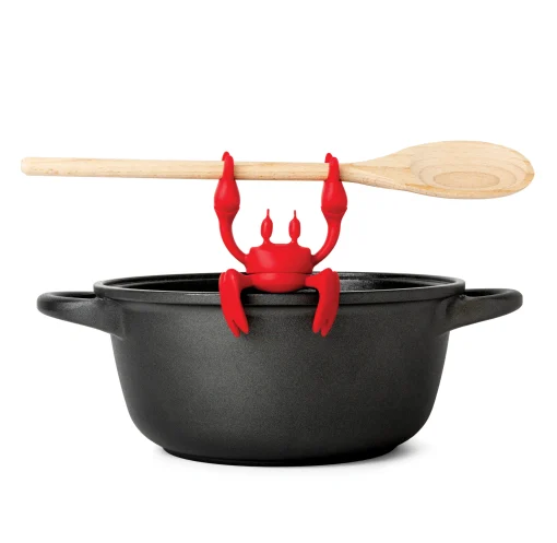 Pa Design Loffelablage Red Le Crabe Plastikmaterial/ Topfdeckel-Offenhalter - Rot Flash Sale