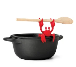 Pa Design Loffelablage Red Le Crabe Plastikmaterial/ Topfdeckel-Offenhalter - Rot Flash Sale