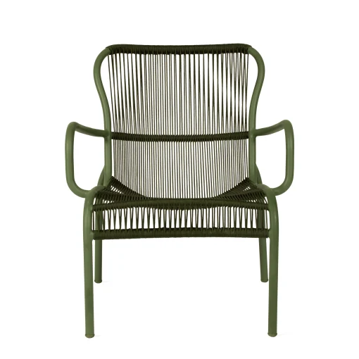 Vincent Sheppard Lounge Sessel Loop Lounge Plastikmaterial Textil/ Stapelbar - Bespannung Handgeflochtenes Polyethylen - Grun Fashion