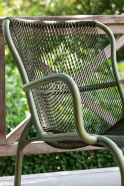 Vincent Sheppard Lounge Sessel Loop Lounge Plastikmaterial Textil/ Stapelbar - Bespannung Handgeflochtenes Polyethylen - Grun Fashion