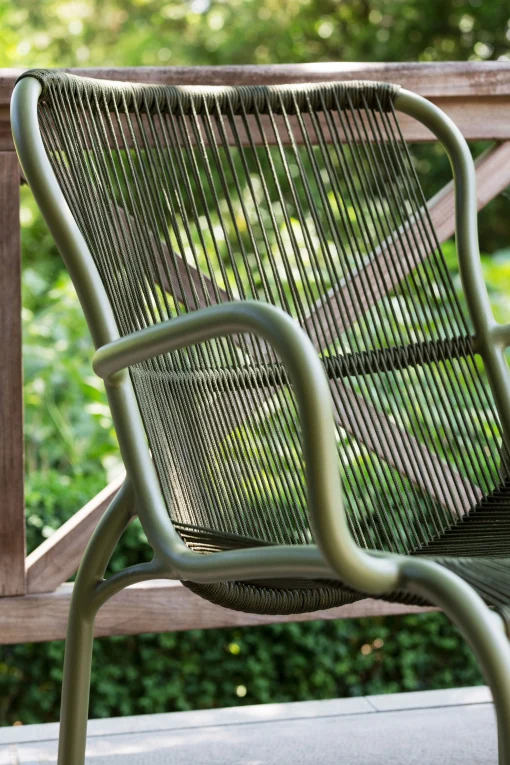 Vincent Sheppard Lounge Sessel Loop Lounge Plastikmaterial Textil/ Stapelbar - Bespannung Handgeflochtenes Polyethylen - Grun Fashion