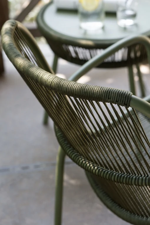 Vincent Sheppard Lounge Sessel Loop Lounge Plastikmaterial Textil/ Stapelbar - Bespannung Handgeflochtenes Polyethylen - Grun Fashion