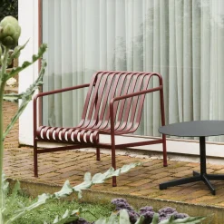 Hay Lounge Sessel Palissade Metall Rot / Niedrige Ruckenlehne - R & E Bouroullec - Oxidrot Flash Sale
