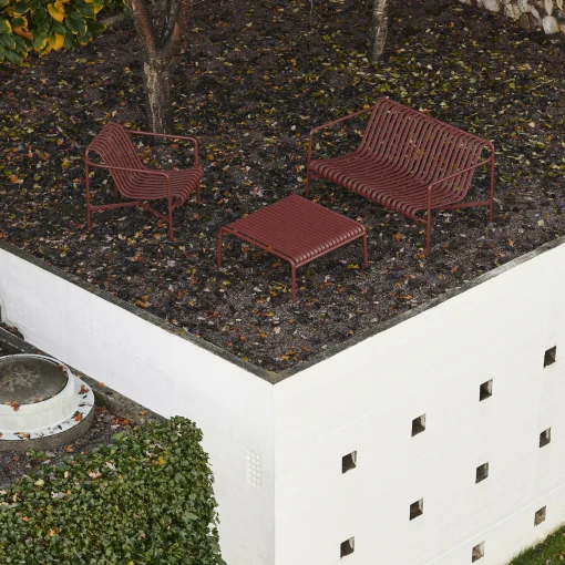 Hay Lounge Sessel Palissade Metall Rot / Niedrige Ruckenlehne - R & E Bouroullec - Oxidrot Flash Sale