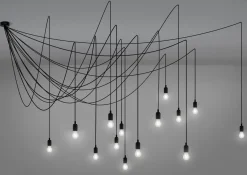 Seletti Maman Pendelleuchte / Inkl. 14 Led-Leuchten - Dimmergeeignet - Schwarz - Transparent New
