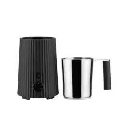 Alessi Milchaufschaumer Plisse Plastikmaterial/ Wiederaufladbar - Schwarz New