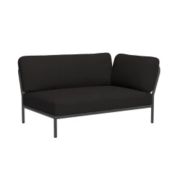 Houe Modulares Gartensofa Level Textil Schwarz / Eckmodul Rechts - L 139 X T 92,5 Cm - Kohle Fashion