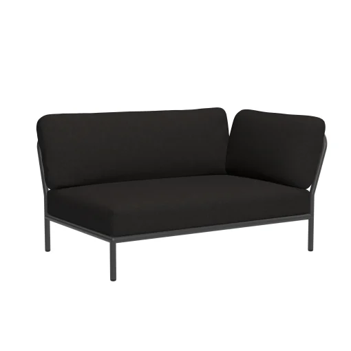 Houe Modulares Gartensofa Level Textil Schwarz / Eckmodul Rechts - L 139 X T 92,5 Cm - Kohle Fashion