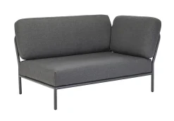 Houe Modulares Gartensofa Level Textil / Eckmodul Rechts - Stoffbezug - Grau Fashion