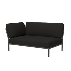 Houe Modulares Gartensofa Level Textil Schwarz / Eckmodul Links - L 139 X T 92,5 Cm - Kohle Best Sale