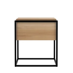 Ethnicraft Nachttisch Monolit Holz Natur / Eiche Massiv & Metall1 Schublade - Eiche Natur - Schwarz Cheap