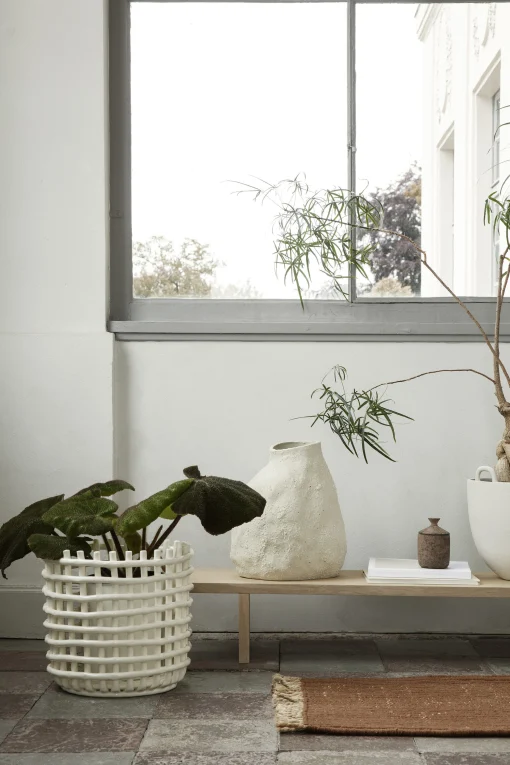 Ferm Living Niedrige Konsole Kona Holz Natur / L 140 X H 20 Cm - Eiche Hell Shop