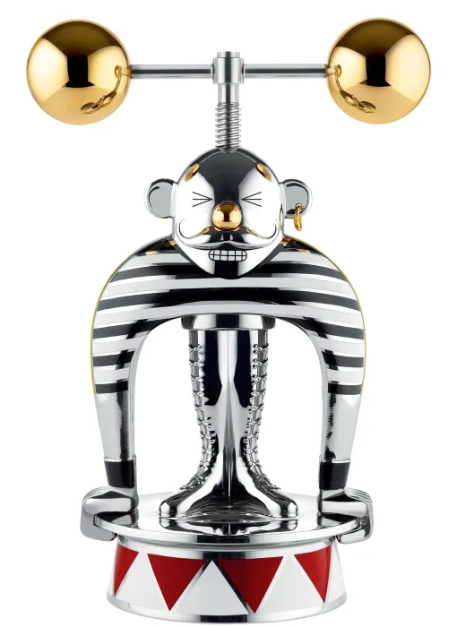 Alessi Nussknacker Strongman Metall Gold Silber / Circus - Limitierte Und Nummerierte Auflage - Bunt Best