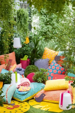 Fermob Outdoor-Kissen Envie D'Ailleurs - Pasteques Textil Blau / 44 X 30 Cm - Turkis Sale