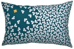 Fermob Outdoor-Kissen Trefle Textil Blau / 68 X 44 Cm - Pfauenblau Discount