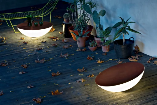 Foscarini Outdoorlampe Solar Outdoor Plastikmaterial Orange O 79 X H 31 Cm - Rost Discount