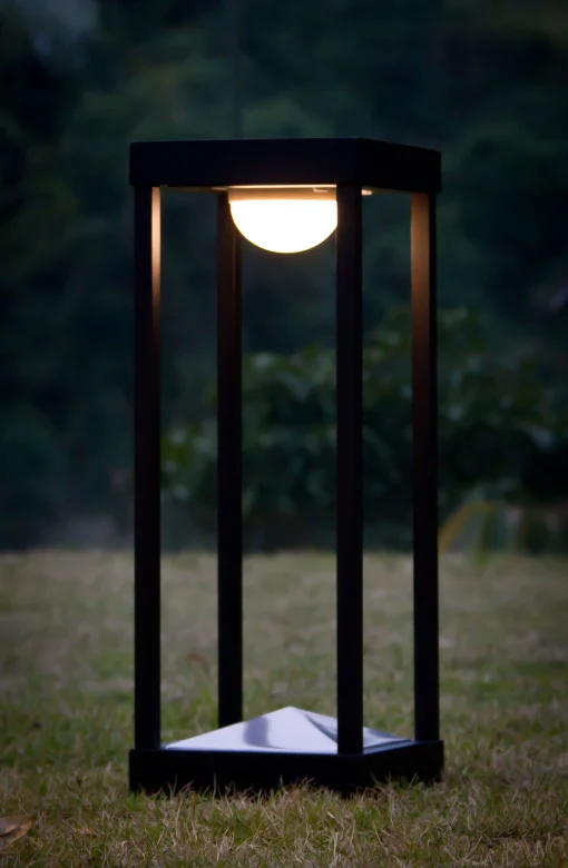 Maiori Outdoor-Solarlampe La Lampe Parc S Metall Glasled / Kabellos - H 30 Cm - Kohle Sale
