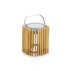 Unopiu Outdoor-Solarlampe Solare Holz Natur / Teakholz - H 30 Cm / Solaraufladung Oder Uber Usb-Anschluss - Graphit - Teak Best