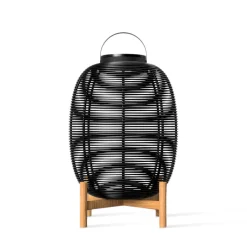 Vincent Sheppard Outdoor-Solarlampe Tika Large Plastikmaterial Faser Schwarz / Led-Laterne - H 69 Cm - Schwarz - Teak/ Natur Best