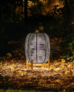 Vincent Sheppard Outdoor-Solarlampe Tika Small Plastikmaterial Faser Schwarz / Led-Laterne - H 59 Cm - Schwarz - Teak/ Natur Clearance