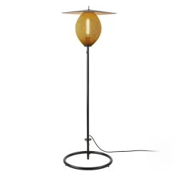 Gubi Outdoor-Stehleuchte Satellite Outdoor Metall Gelb Metall / Neuauflage 1953 - Moutarde Dore - Schwarz Hot