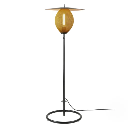 Gubi Outdoor-Stehleuchte Satellite Outdoor Metall Gelb Metall / Neuauflage 1953 - Moutarde Dore - Schwarz Hot