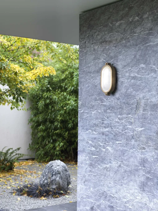 Astro Lighting Outdoor-Wandleuchte Malibu Oval Gold Metall / Deckenleuchte - 15 X 29 Cm - Altmessing Online