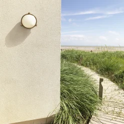 Astro Lighting Outdoor-Wandleuchte Malibu Round Gold Metall / Deckenleuchte - O 25 Cm - Altmessing Sale