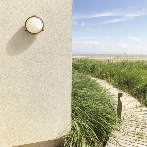 Astro Lighting Outdoor-Wandleuchte Malibu Round Gold Metall / Deckenleuchte - O 25 Cm - Altmessing Sale