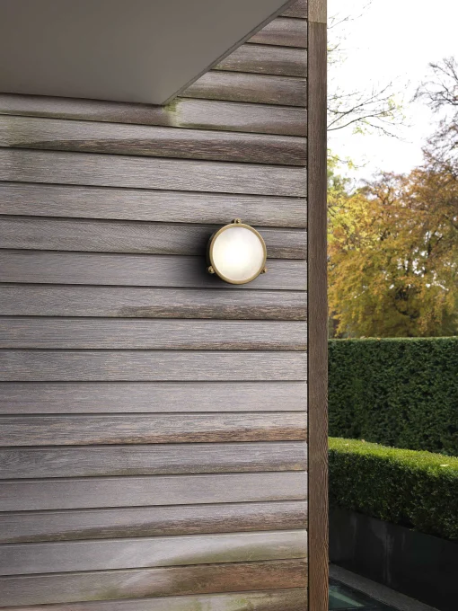 Astro Lighting Outdoor-Wandleuchte Malibu Round Gold Metall / Deckenleuchte - O 25 Cm - Altmessing Sale