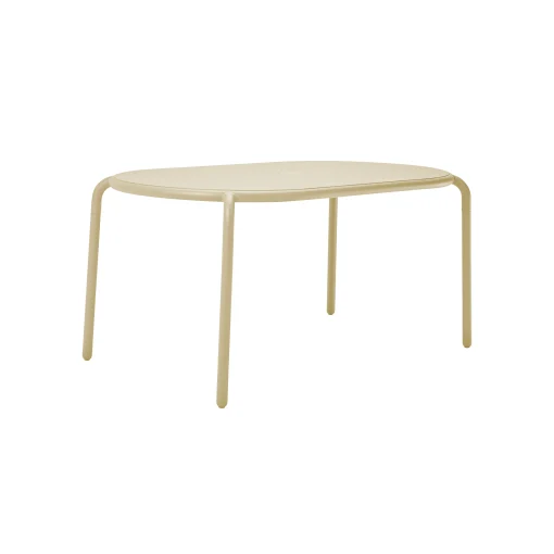 Fatboy Ovaler Tisch Toni Tavolo Metall Beige / 160 X 90 Cm - Loch Fur Sonnenschirm + Abnehmbarer Kerzenleuchter - Sand-Beige Flash Sale
