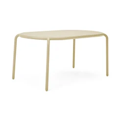 Fatboy Ovaler Tisch Toni Tavolo Metall Beige / 160 X 90 Cm - Loch Fur Sonnenschirm + Abnehmbarer Kerzenleuchter - Sand-Beige Flash Sale