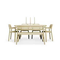 Fatboy Ovaler Tisch Toni Tavolo Metall Beige / 160 X 90 Cm - Loch Fur Sonnenschirm + Abnehmbarer Kerzenleuchter - Sand-Beige Flash Sale