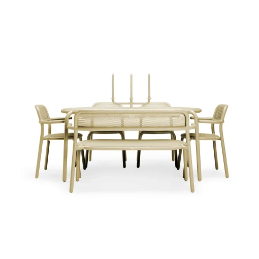 Fatboy Ovaler Tisch Toni Tavolo Metall Beige / 160 X 90 Cm - Loch Fur Sonnenschirm + Abnehmbarer Kerzenleuchter - Sand-Beige Flash Sale